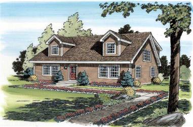 4-Bedroom, 1757 Sq Ft Cape Cod House Plan - 131-1143 - Front Exterior