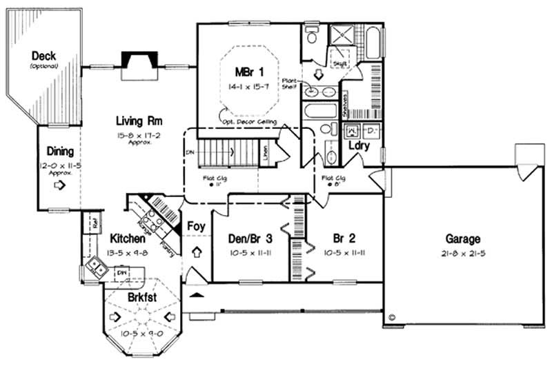 Floor Plan First Story of Country Plan #131-1145