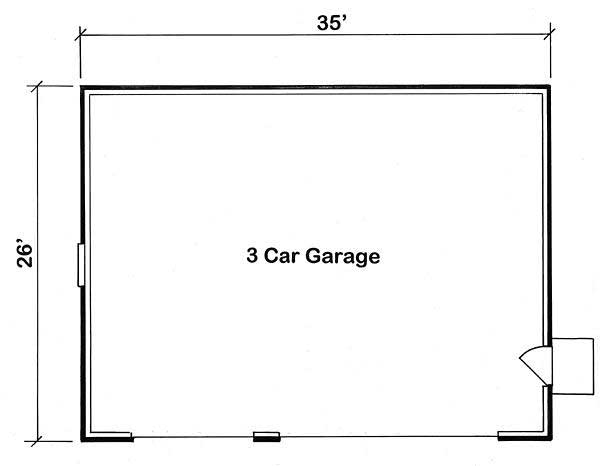 Floor Plan First Story of Garage Plan #131-1163