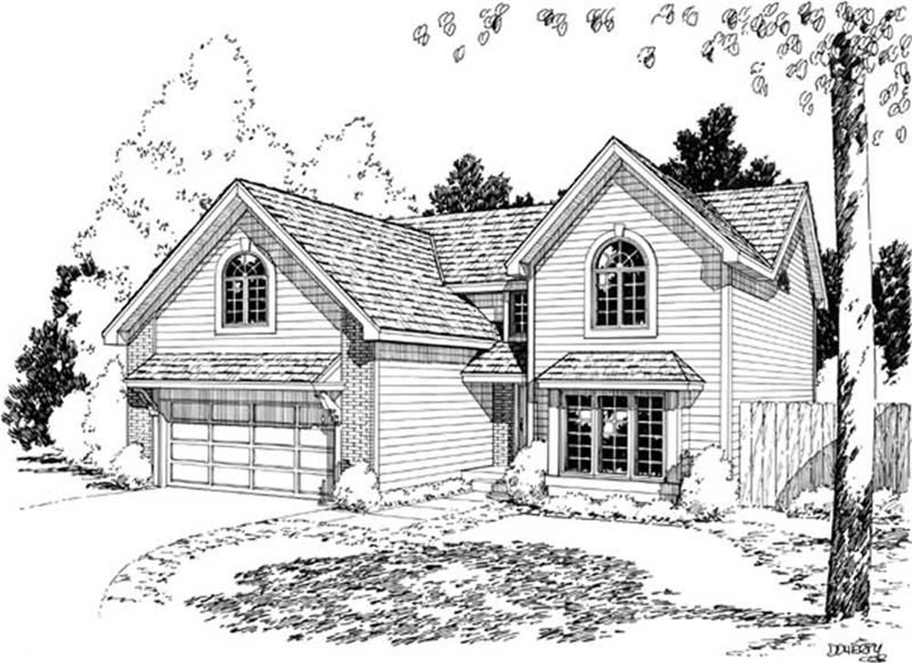 Front elevation of Traditional home (ThePlanCollection: House Plan #131-1164)