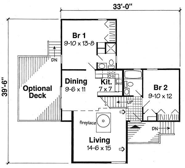 Floor Plan First Story of Contemporary Plan #131-1173