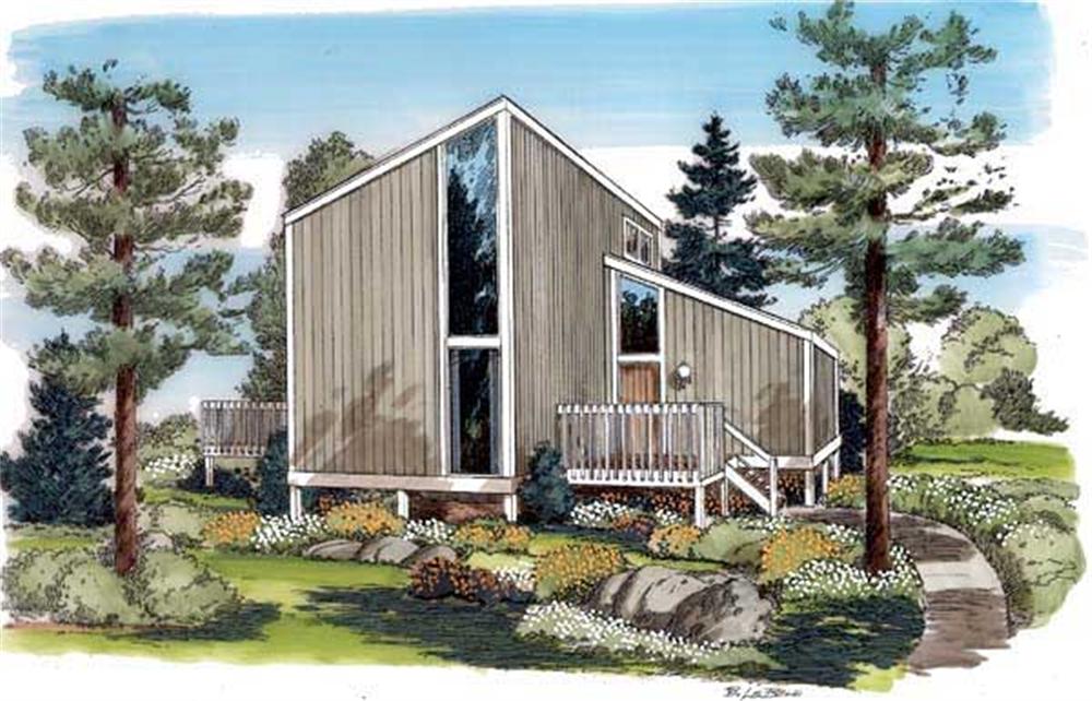 This is a color rendering of these Contemporary Homeplans.