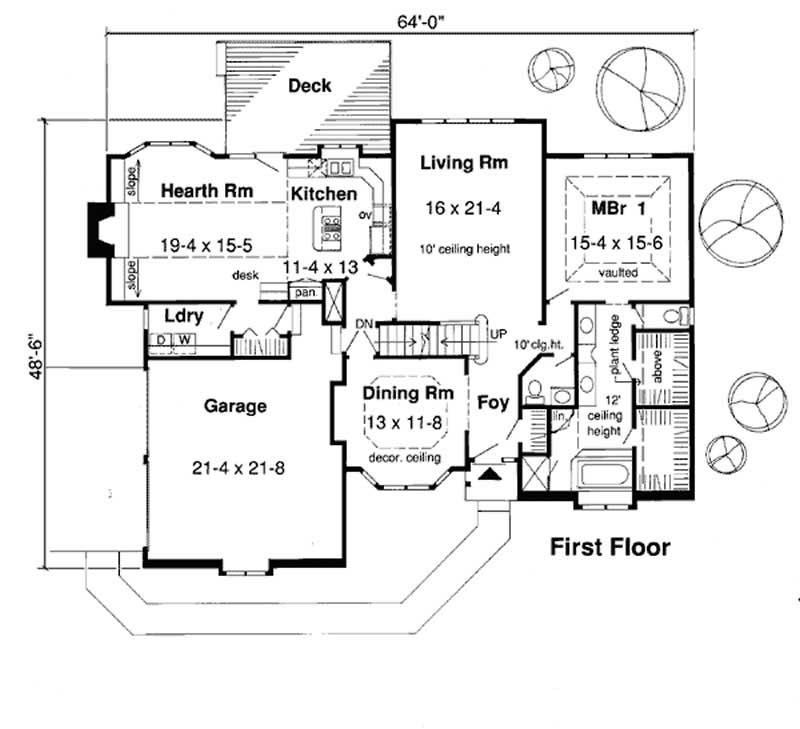 Floor Plan First Story of European Plan #131-1186