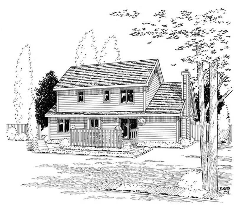 Home Plan Rear Elevation of this 4-Bedroom,2483 Sq Ft Plan -131-1187