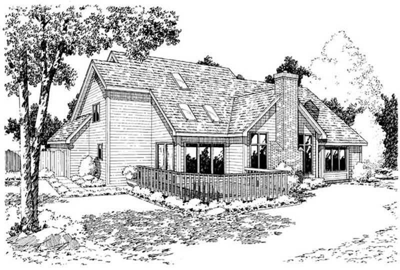 Home Plan Rear Elevation of this 4-Bedroom,2851 Sq Ft Plan -131-1188