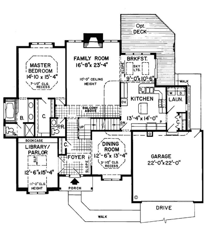 Floor Plan First Story of Contemporary Plan #131-1188