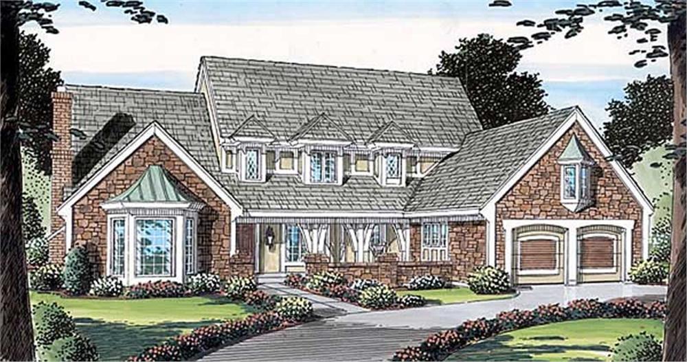 Front elevation of Country home (ThePlanCollection: House Plan #131-1193)