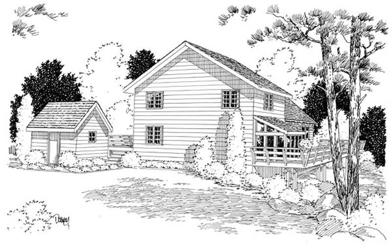 Home Plan Rear Elevation of this 3-Bedroom,2015 Sq Ft Plan -131-1195