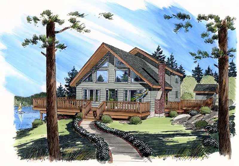 Home Plan Front Elevation of this 3-Bedroom,2015 Sq Ft Plan -131-1195