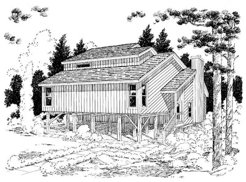 Home Plan Rear Elevation of this 3-Bedroom,1908 Sq Ft Plan -131-1204