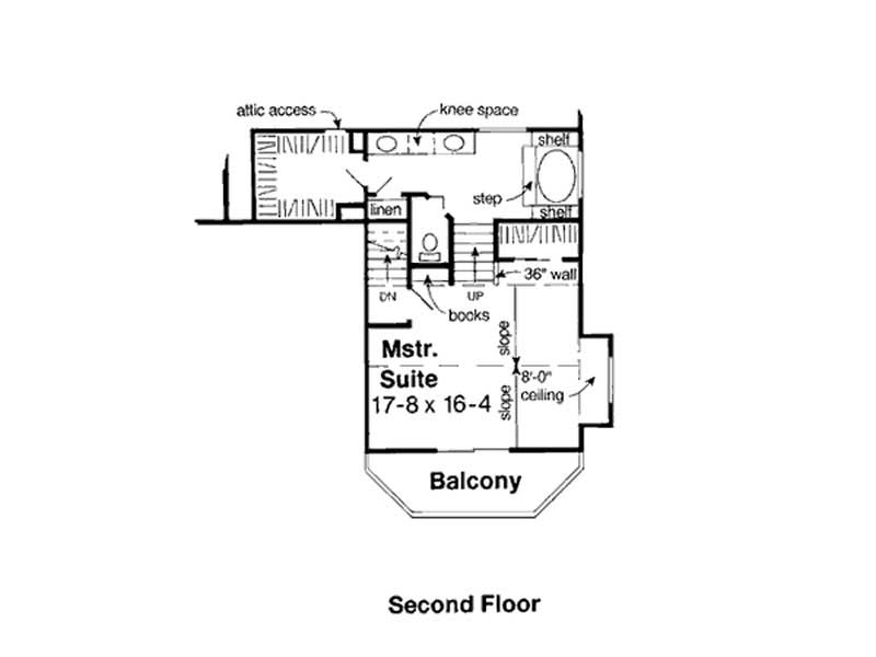 Floor Plan Second Story of Vacation Homes Plan #131-1204