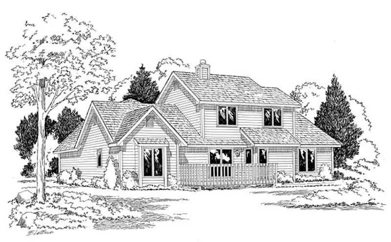 Home Plan Rear Elevation of this 3-Bedroom,2157 Sq Ft Plan -131-1205