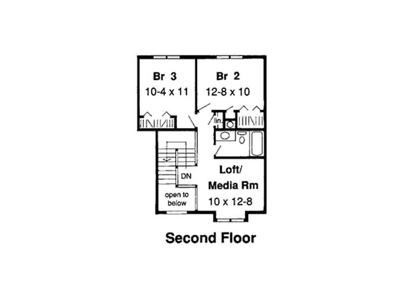 Floor Plan Second Story of Country Plan #131-1205