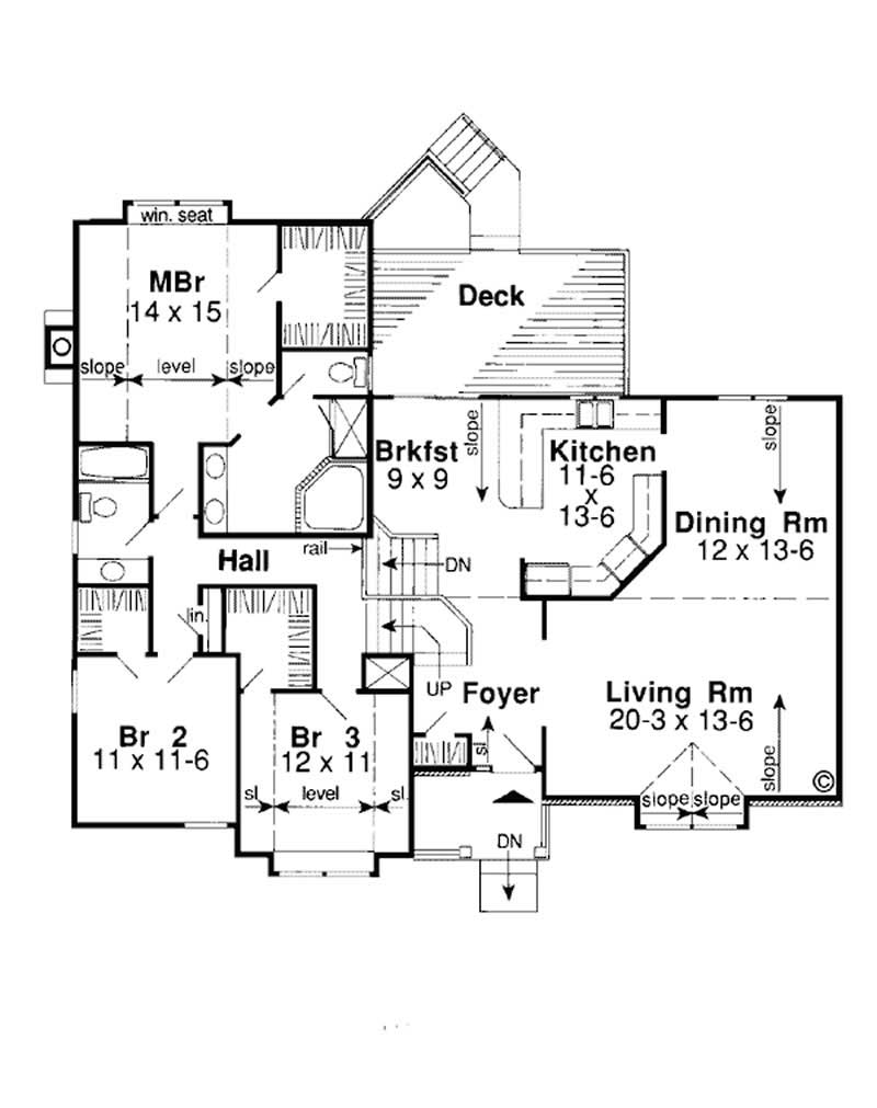 Floor Plan First Story of Contemporary Plan #131-1206