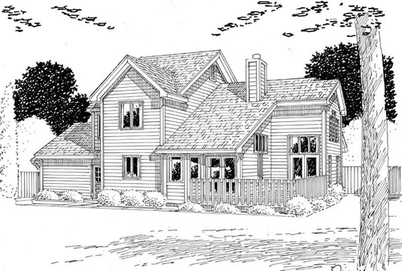 Home Plan Rear Elevation of this 4-Bedroom,2563 Sq Ft Plan -131-1207