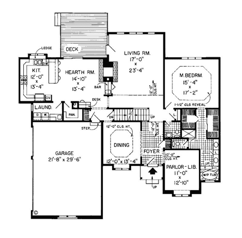 Floor Plan First Story of European Plan #131-1214