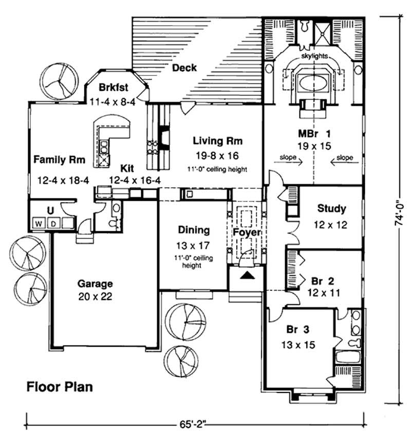 Floor Plan First Story of European Plan #131-1215