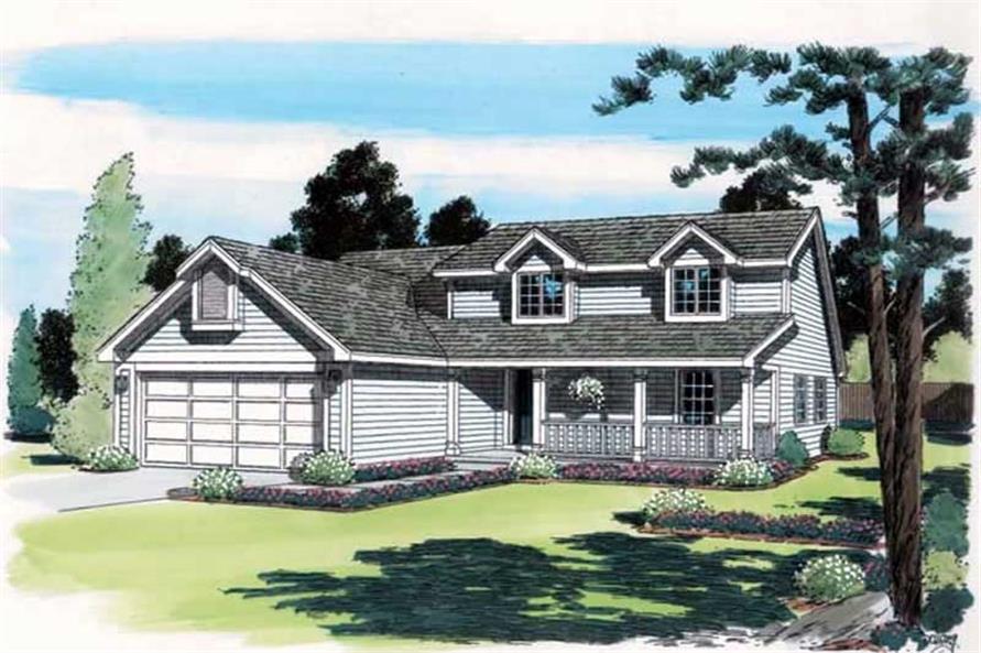4-Bedroom, 1398 Sq Ft Country Home Plan - 131-1221 - Main Exterior