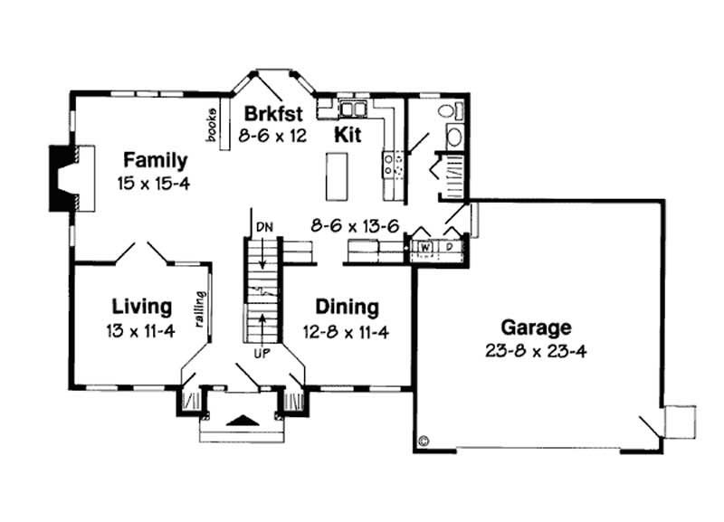 Floor Plan First Story of Colonial Plan #131-1228