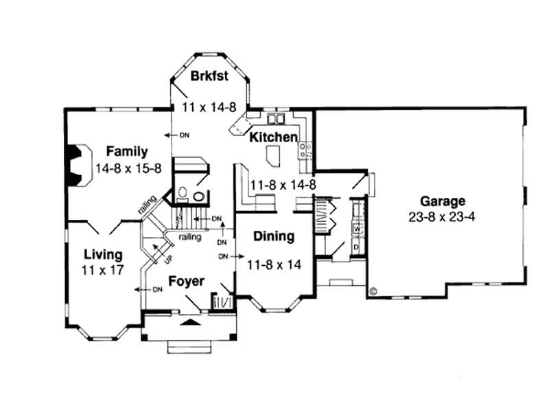 Floor Plan First Story of Traditional Plan #131-1231