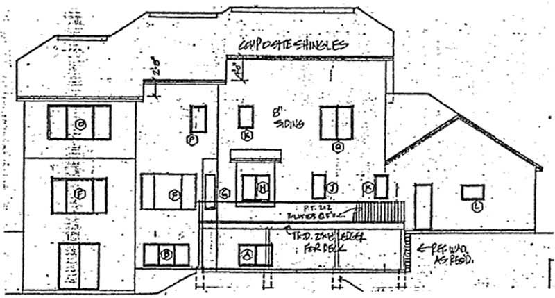 Home Plan Rear Elevation of this 4-Bedroom,2716 Sq Ft Plan -131-1232