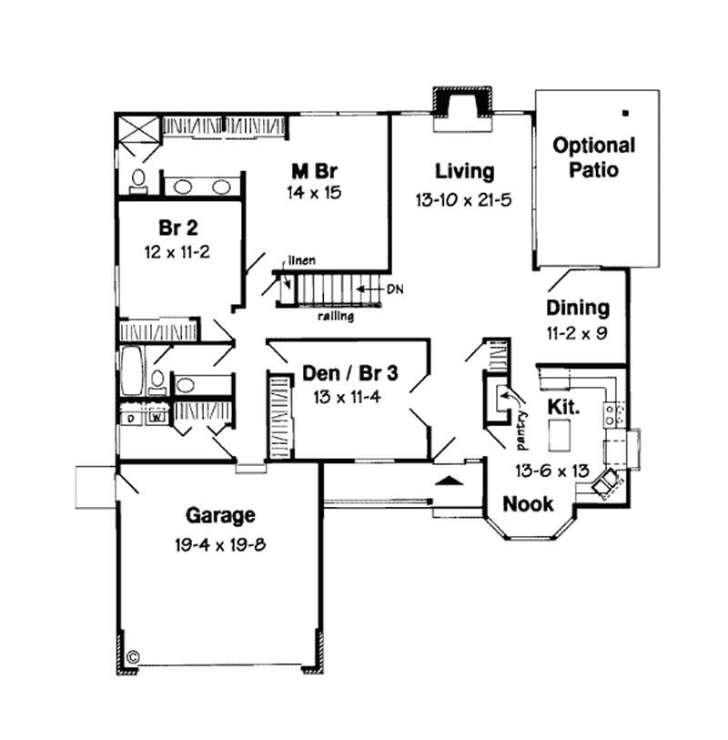Floor Plan First Story of Small House Plans #131-1237