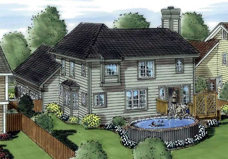 Rear View of this 3-Bedroom, 1817 Sq Ft Plan - 131-1238