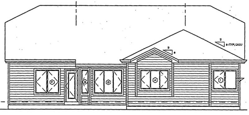 Home Plan Rear Elevation of this 3-Bedroom,2108 Sq Ft Plan -131-1239