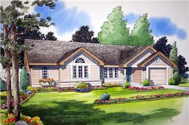 3-Bedroom, 988 Sq Ft Small House Plans - 131-1240 - Front Exterior
