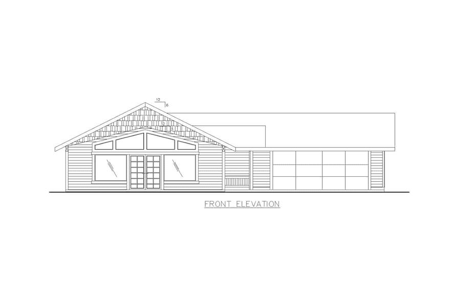 Home Plan Front Elevation of this 2-Bedroom,1352 Sq Ft Plan -132-1047