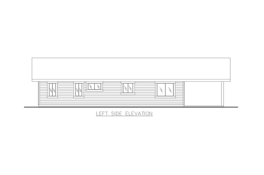 Home Plan Left Elevation of this 2-Bedroom,1352 Sq Ft Plan -132-1047