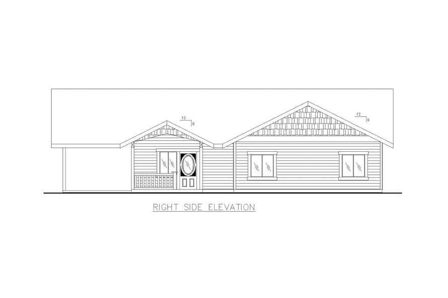 132-1047: Home Plan Right Elevation