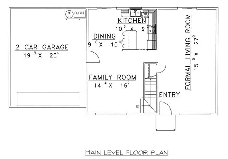 Floor Plan First Story of Ranch Plan #132-1180