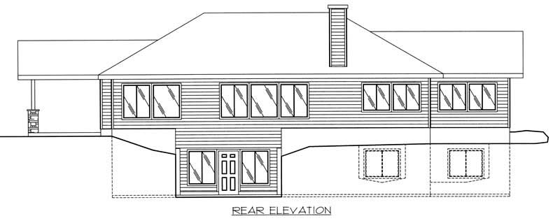 Home Plan Rear Elevation of this 3-Bedroom,3260 Sq Ft Plan -132-1181