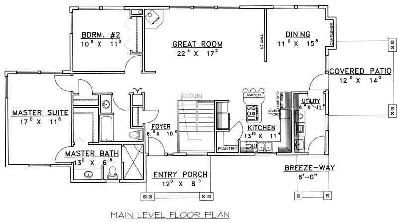 Floor Plan First Story of Country Plan #132-1181
