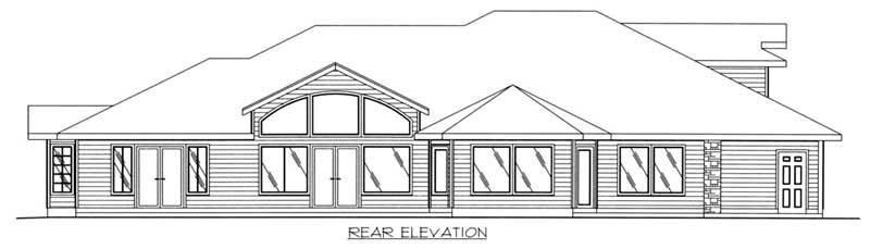 Home Plan Rear Elevation of this 2-Bedroom,2483 Sq Ft Plan -132-1194