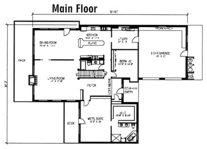 Floor Plan First Story of Contemporary Plan #132-1195