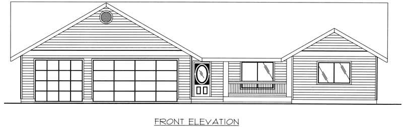 Home Plan Front Elevation of this 3-Bedroom,1740 Sq Ft Plan -132-1203