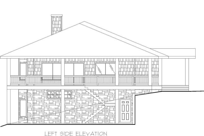 Home Plan Left Elevation of this 3-Bedroom,3798 Sq Ft Plan -132-1207