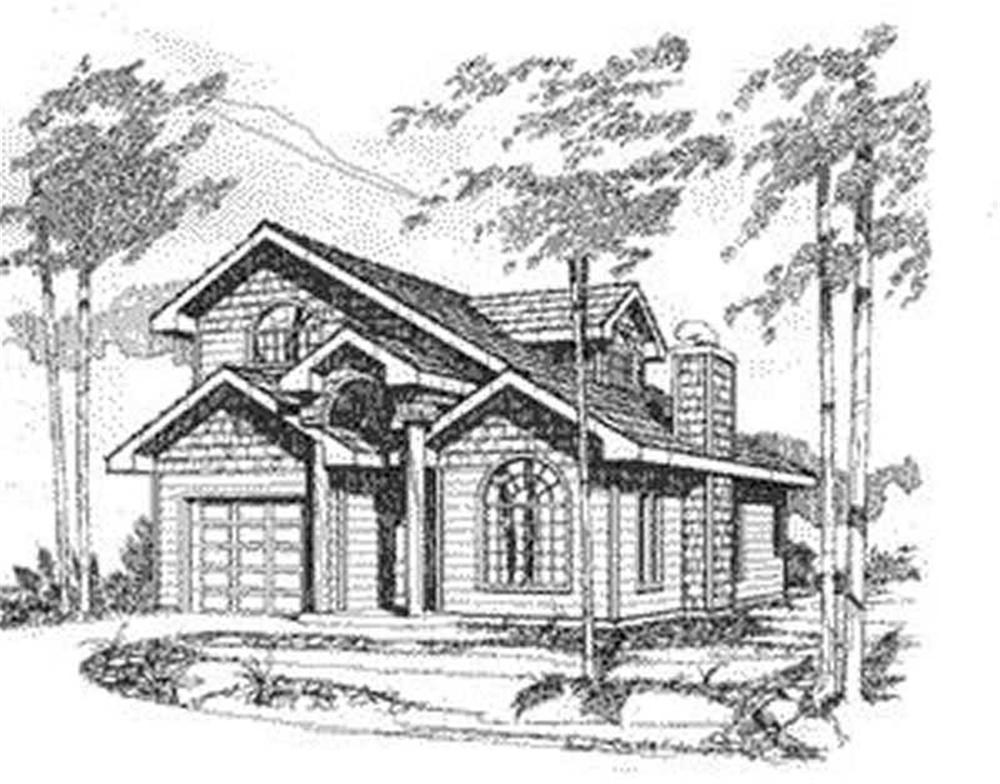 Front Elevation of this Small House Plans House (#132-1214) at The Plan Collection.