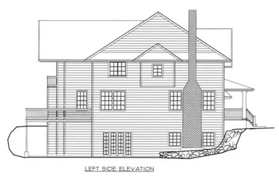 Home Plan Left Elevation of this 5-Bedroom,3928 Sq Ft Plan -132-1218