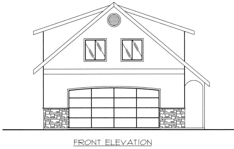 Home Plan Front Elevation of this 1-Bedroom,1080 Sq Ft Plan -132-1226