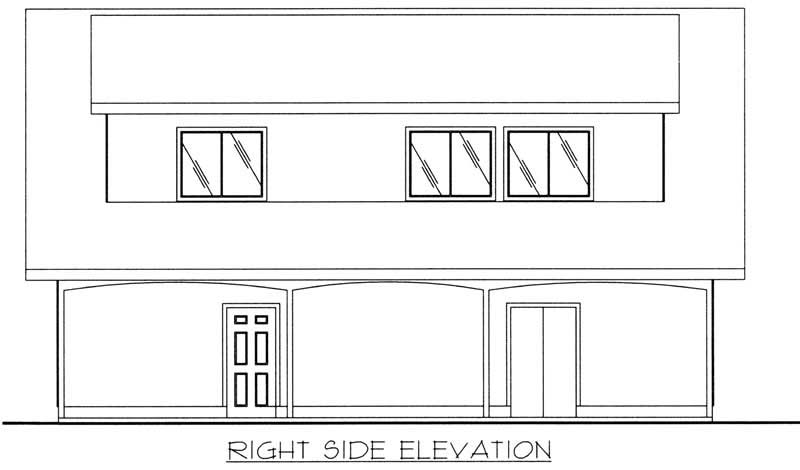Home Plan Right Elevation of this 1-Bedroom,1080 Sq Ft Plan -132-1226