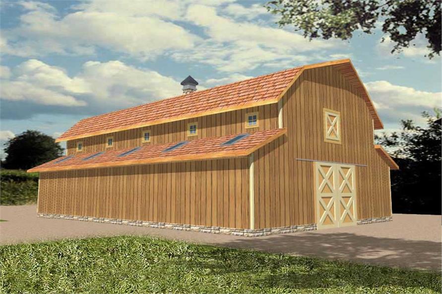 Front Elevation of this Farmhouse House (#132-1245) at The Plan Collection.