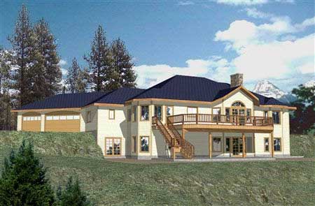 Home Plan Rear Elevation of this 3-Bedroom,2396 Sq Ft Plan -132-1260
