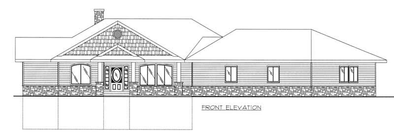 Home Plan Front Elevation of this 3-Bedroom,2396 Sq Ft Plan -132-1260