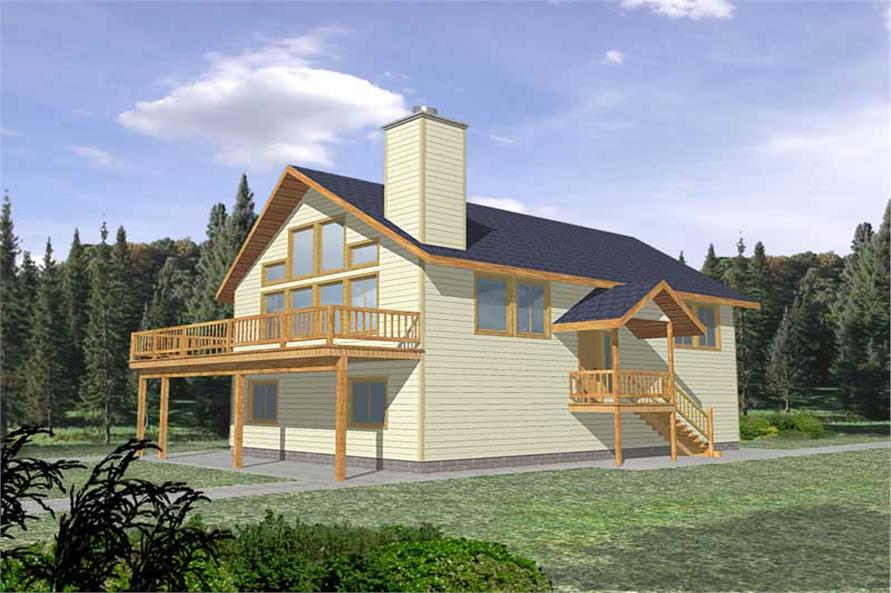 Front Elevation of this Vacation Homes House (#132-1261) at The Plan Collection.
