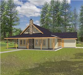 Tiny Log Cabin Home - 1 Bdrm, 1 Bath, 689 Sq Ft - Plan #132-1107