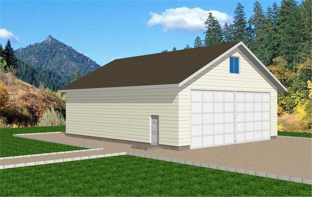 Front Elevation of this Garage Plan (#132-1272) at The Plan Collection.