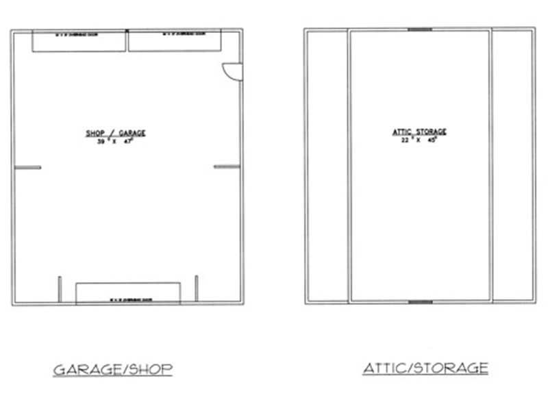 Floor Plan First Story of Garage Plan #132-1272